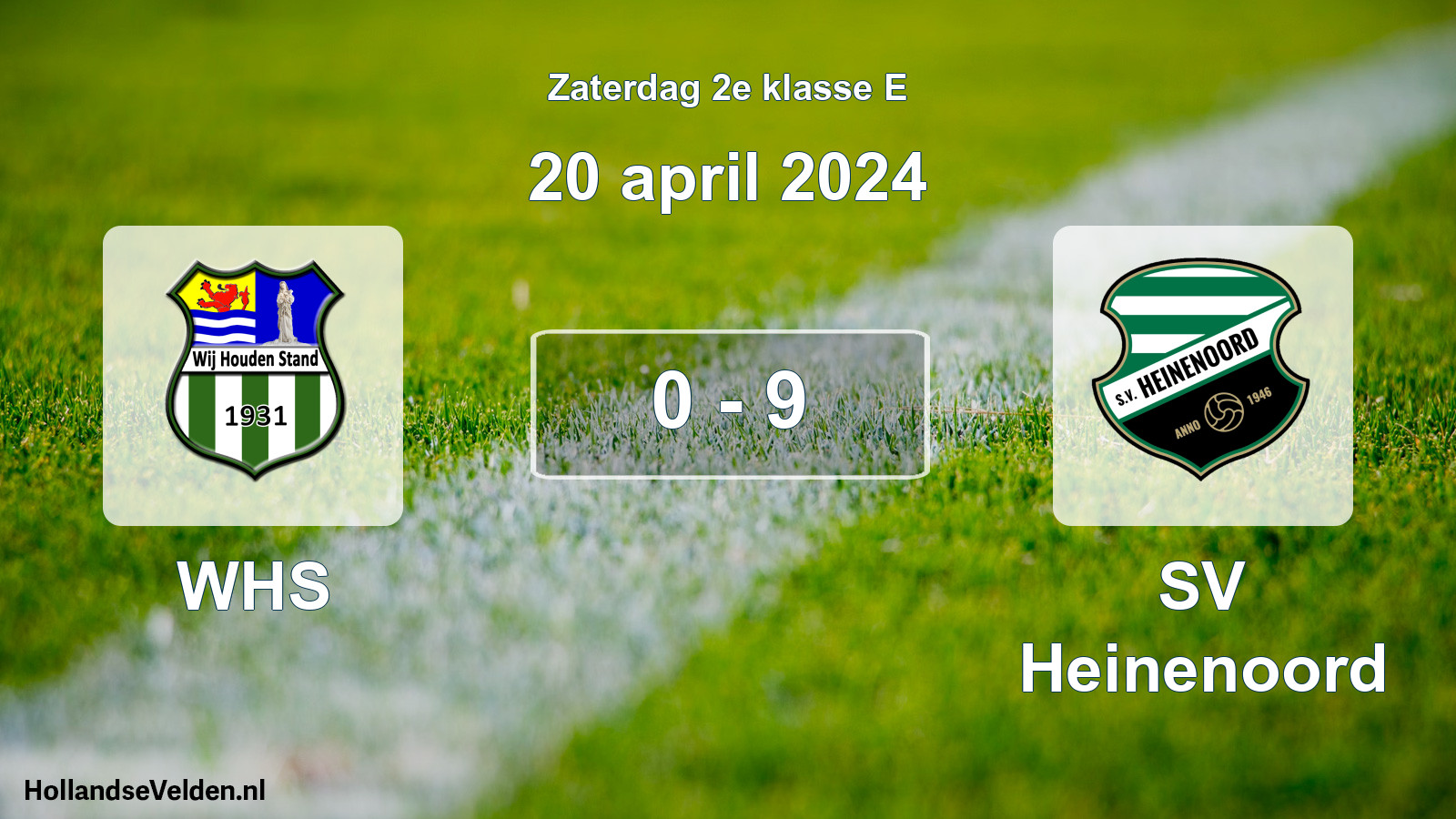 Total number of matches played: WHS - SV Heinenoord 0 - 9 (20 April 2024)