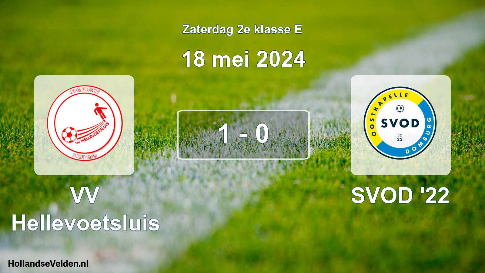Total number of matches played: VV Hellevoetsluis - SVOD '22 1 - 0 (18 May 2024)