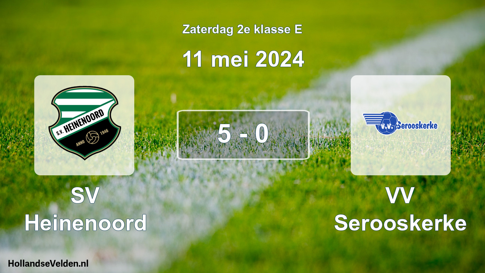 Total number of matches played: SV Heinenoord - VV Serooskerke 5 - 0 (11 May 2024)