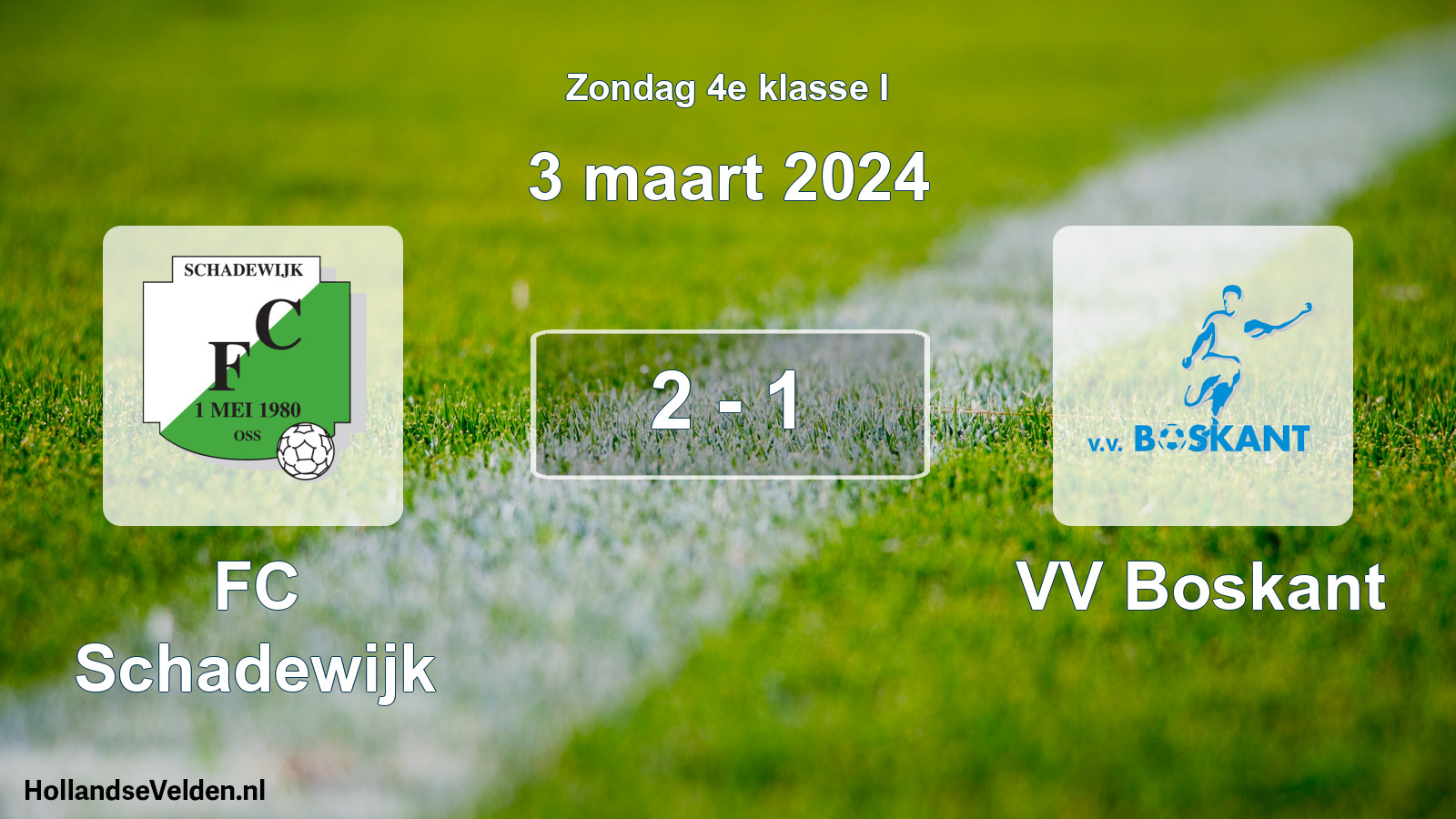 Total number of matches played: FC Schadewijk - VV Boskant 2 - 1 (3 March 2024)