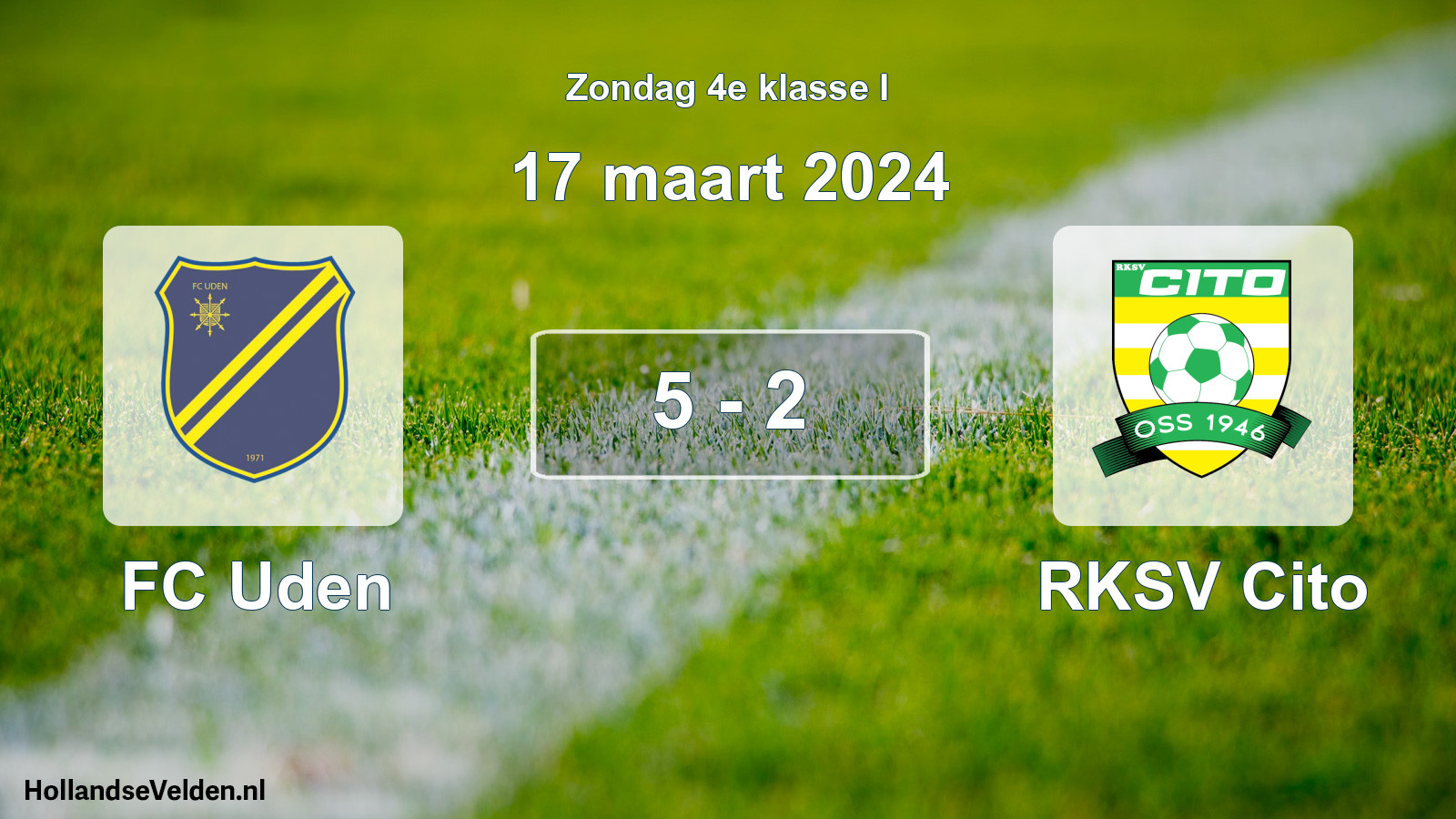 Total number of matches played: FC Uden - RKSV Cito 5 - 2 (17 March 2024)