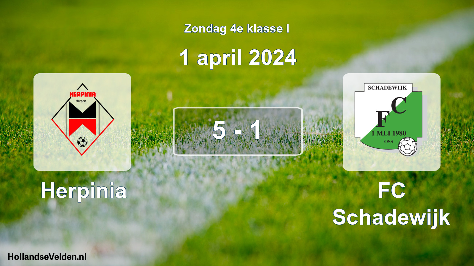 Total number of matches played: Herpinia - FC Schadewijk 5 - 1 (1 April 2024)