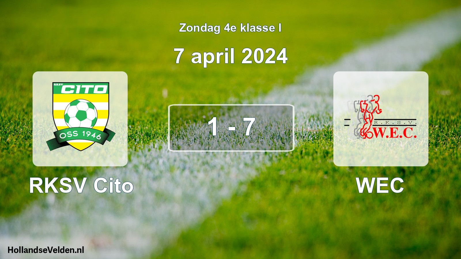 Total number of matches played: RKSV Cito - WEC 1 - 7 (7 April 2024)