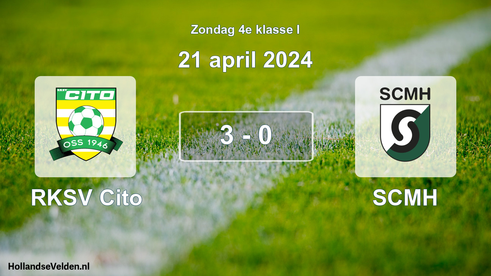 Total number of matches played: RKSV Cito - SCMH 3 - 0 (21 April 2024)