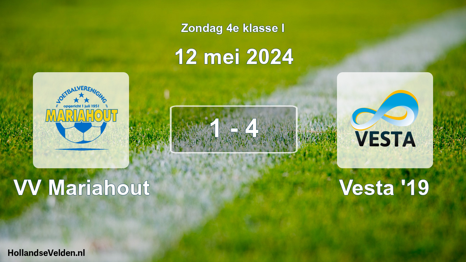 Total number of matches played: VV Mariahout - SSA Vesta '19 1 - 4 (12 May 2024)