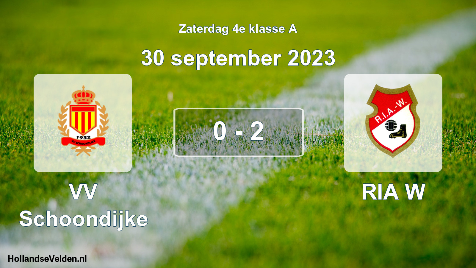 Total number of matches played: VV Schoondijke - RIA W 0 - 2 (30 September 2023)