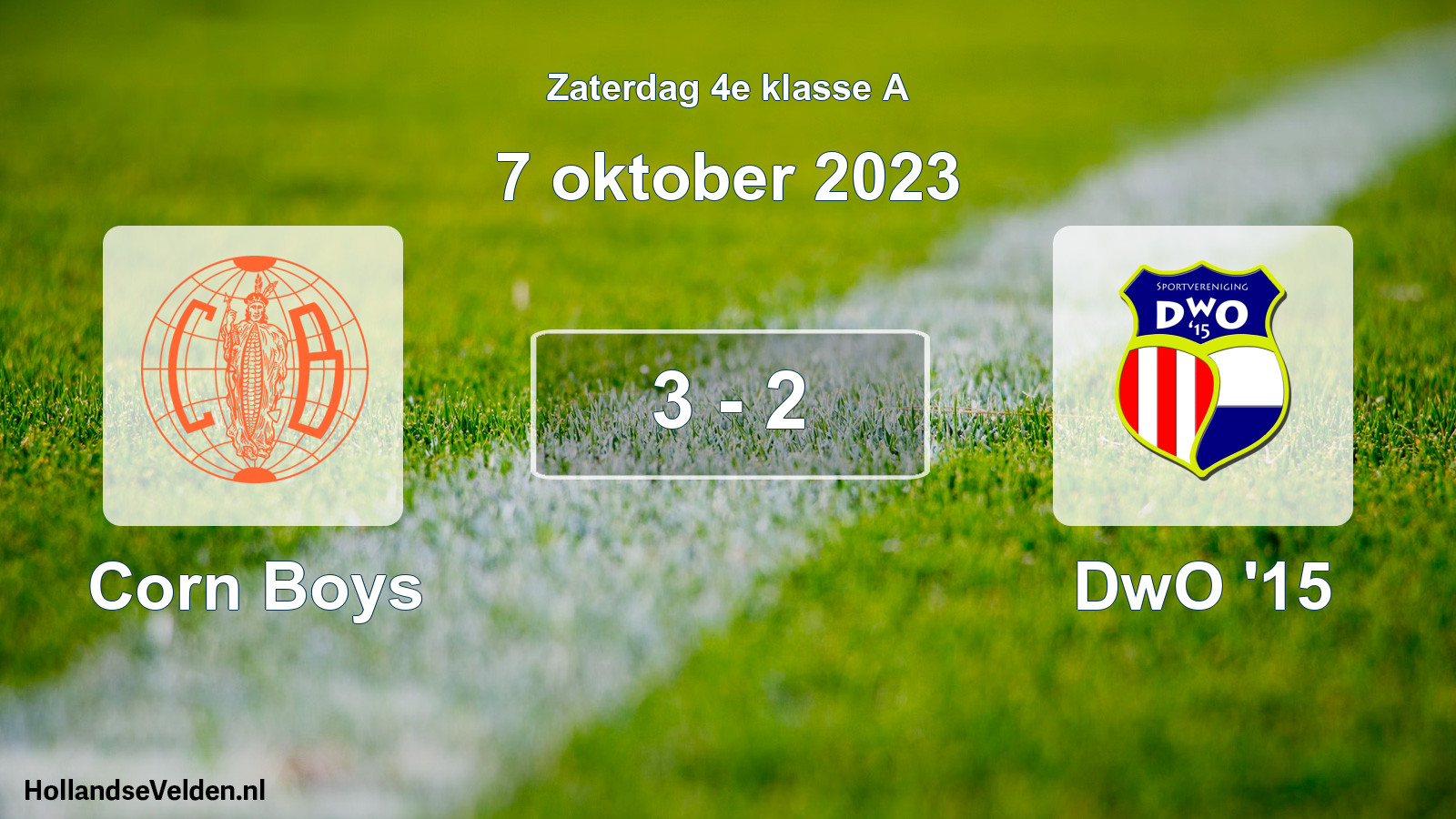 Total number of matches played: Corn Boys - DwO '15 3 - 2 (7 October 2023)