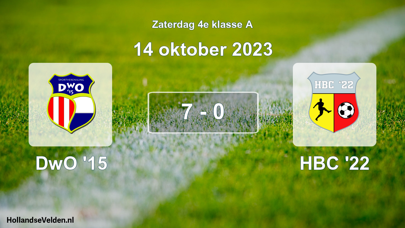 Total number of matches played: DwO '15 - HBC '22 7 - 0 (14 October 2023)