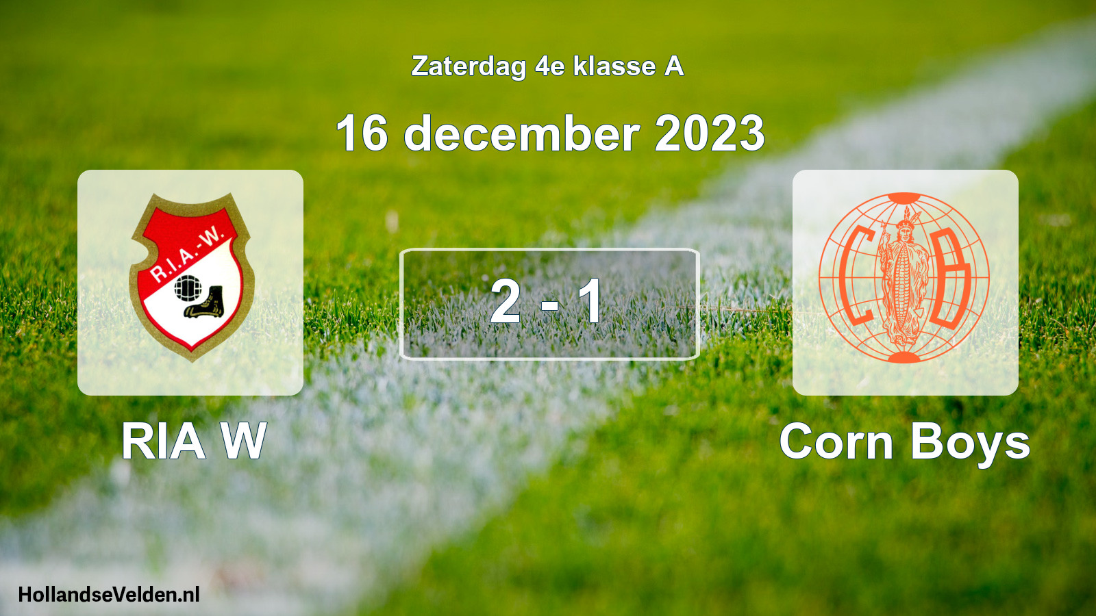 Total number of matches played: RIA W - Corn Boys 2 - 1 (16 December 2023)