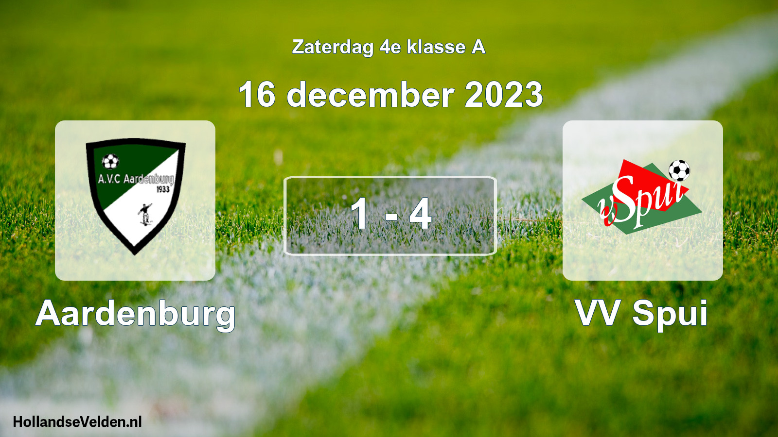 Total number of matches played: Aardenburg - VV Spui 1 - 4 (16 December 2023)
