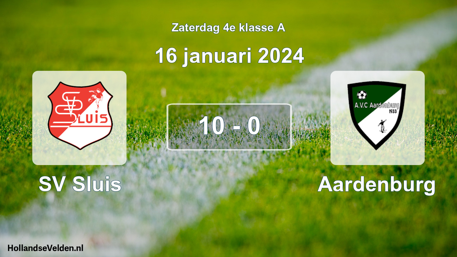 Total number of matches played: SV Sluis - Aardenburg 10 - 0 (16 January 2024)