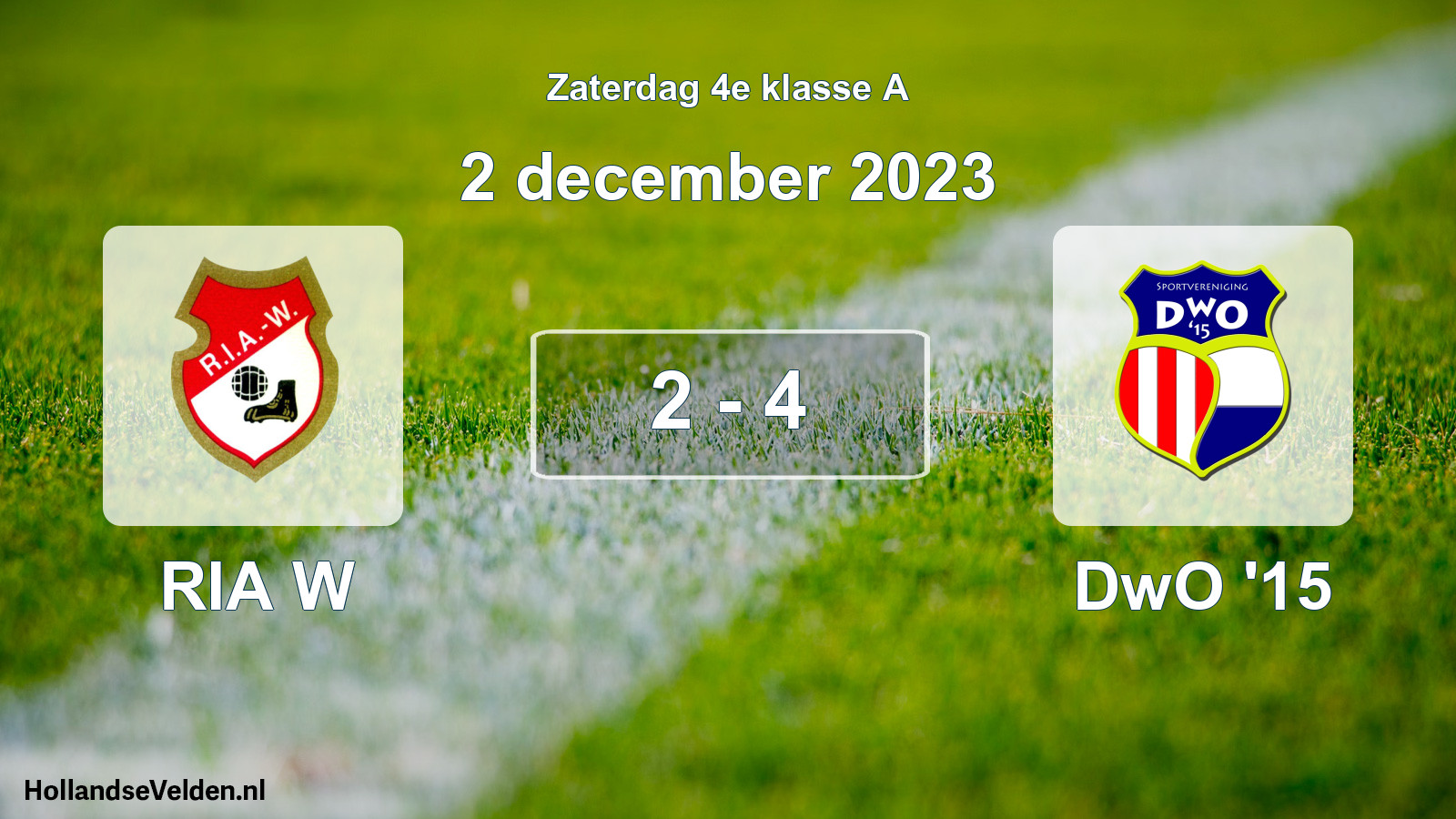 Total number of matches played: RIA W - DwO '15 2 - 4 (2 December 2023)