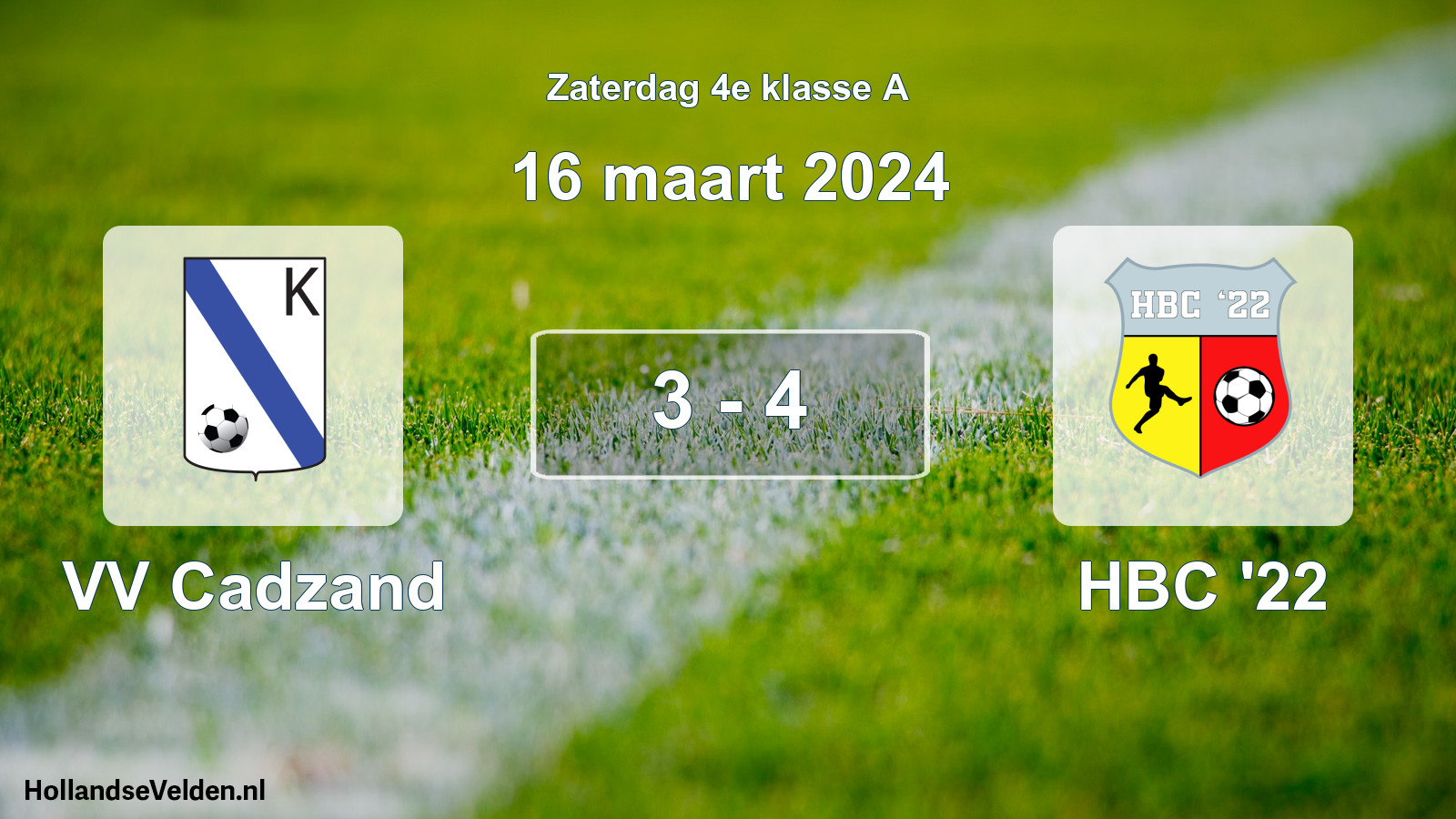 Total number of matches played: VV Cadzand - HBC '22 3 - 4 (16 March 2024)