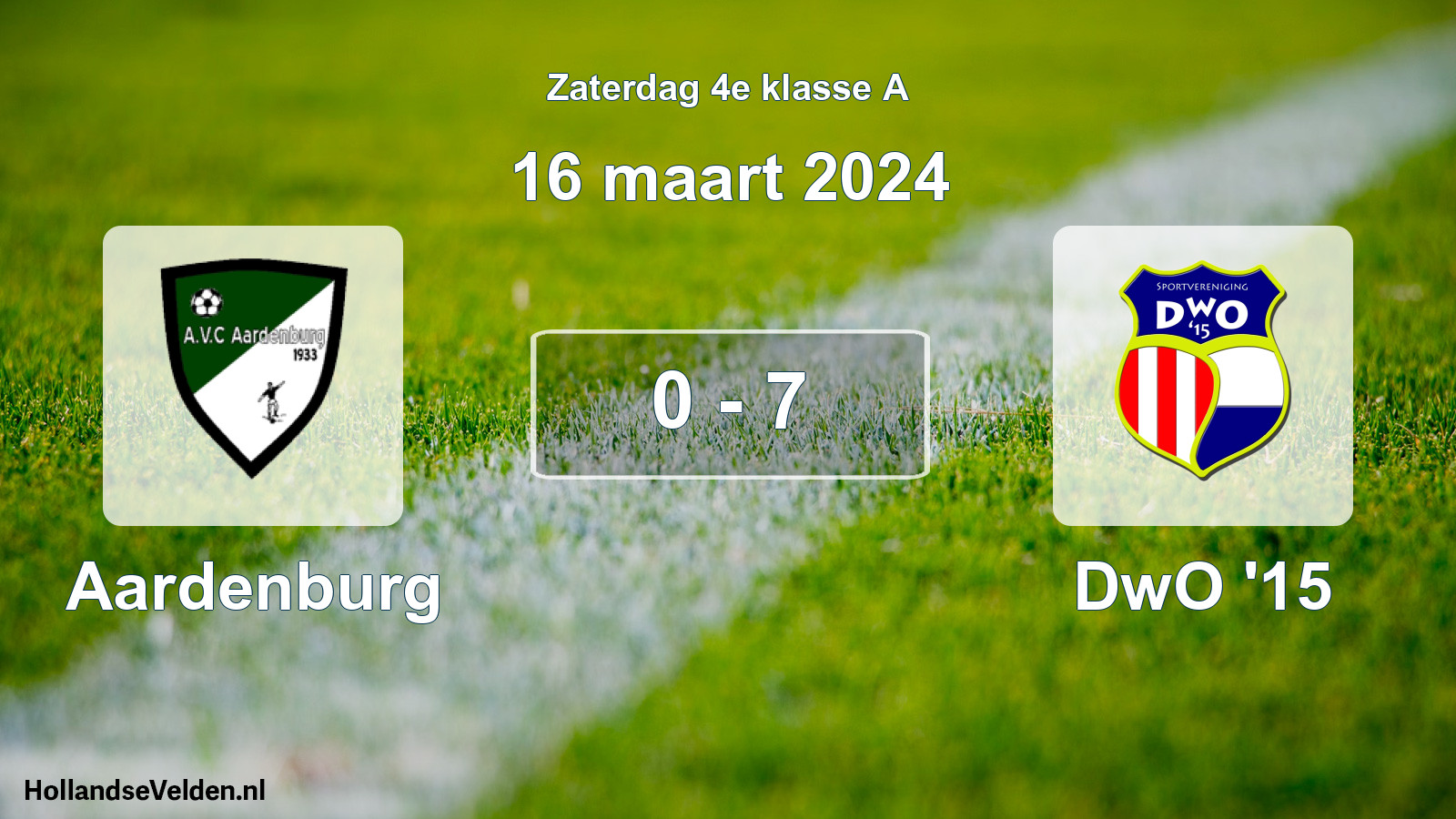 Total number of matches played: Aardenburg - DwO '15 0 - 7 (16 March 2024)