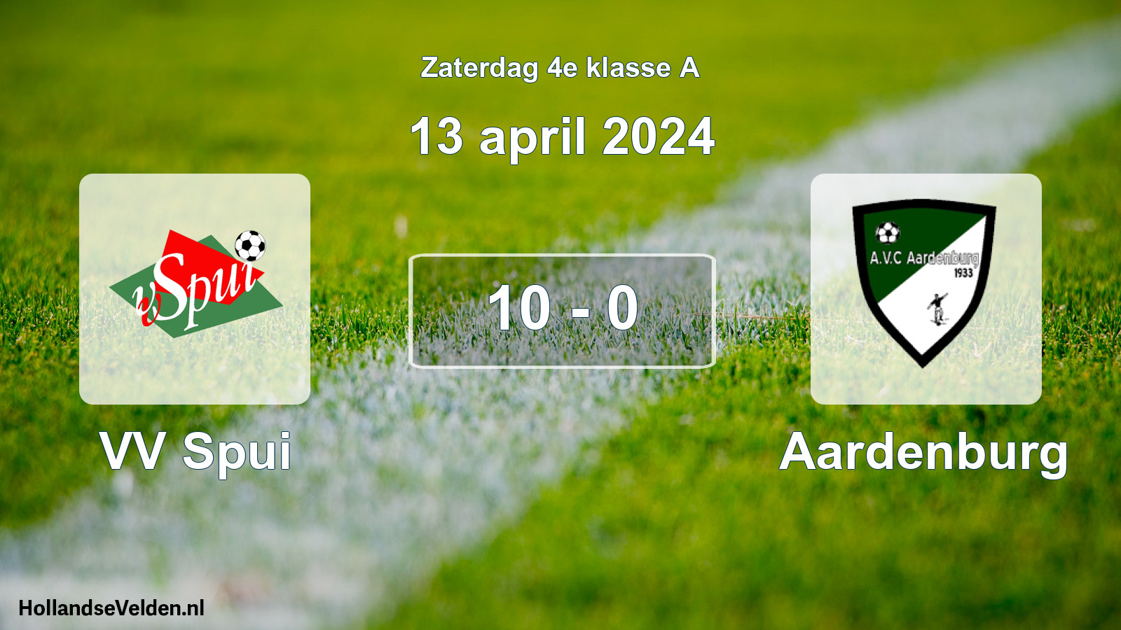 Total number of matches played: VV Spui - Aardenburg 10 - 0 (13 April 2024)