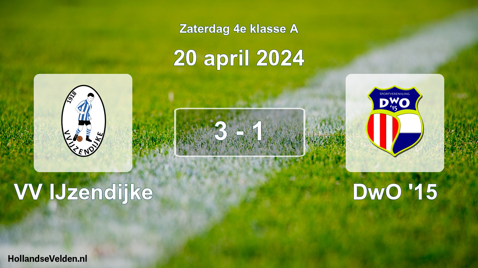 Total number of matches played: VV IJzendijke - DwO '15 3 - 1 (20 April 2024)