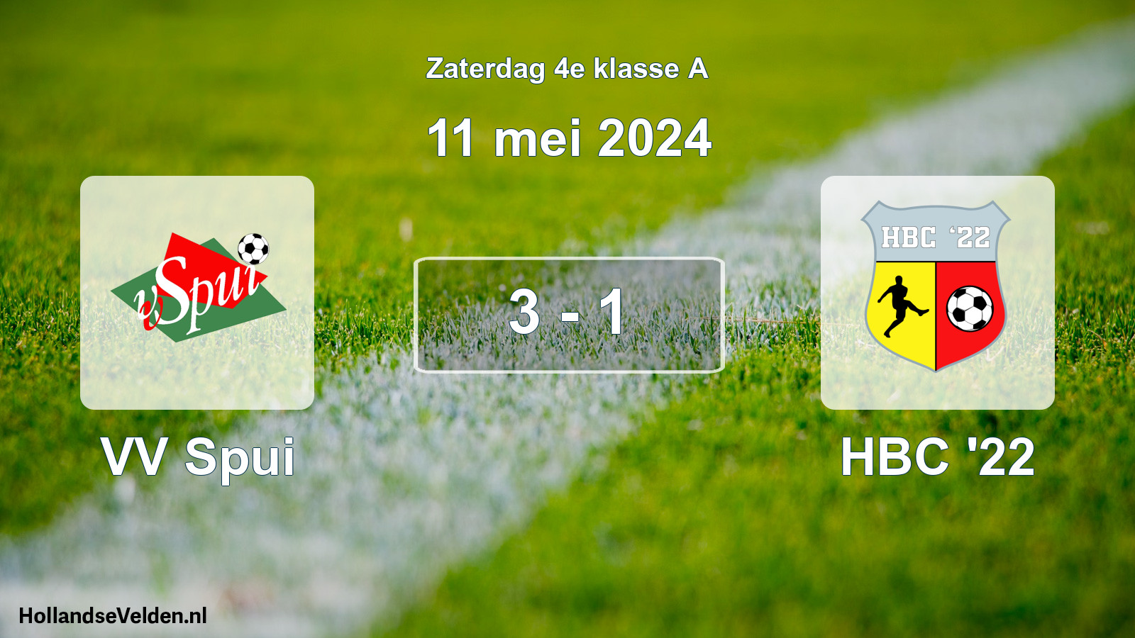 Total number of matches played: VV Spui - HBC '22 3 - 1 (11 May 2024)