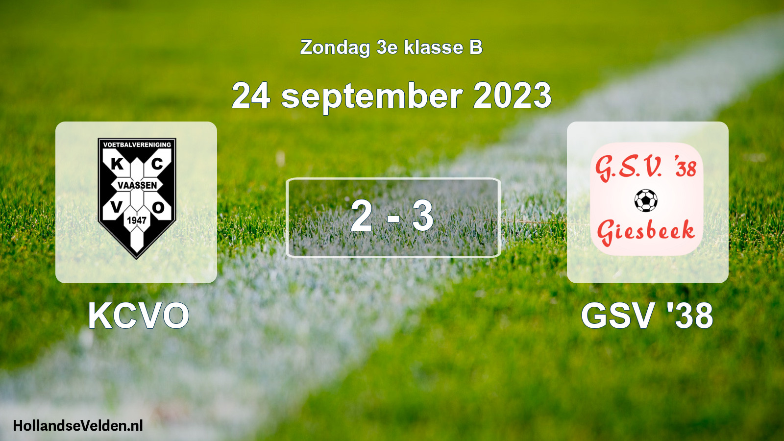 Total number of matches played: KCVO - GSV '38 2 - 3 (24 September 2023)