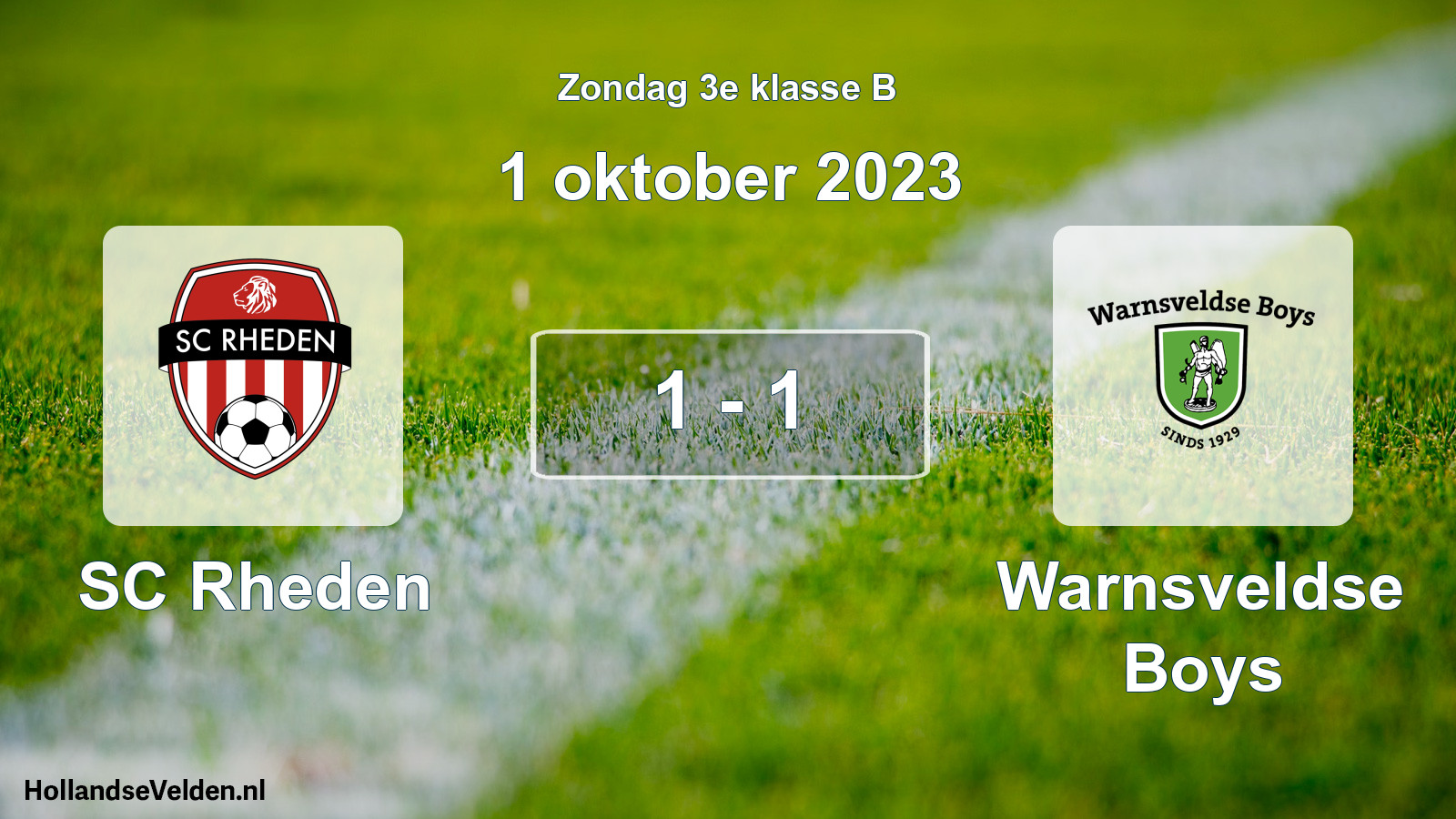 Total number of matches played: SC Rheden - Warnsveldse Boys 1 - 1 (1 October 2023)