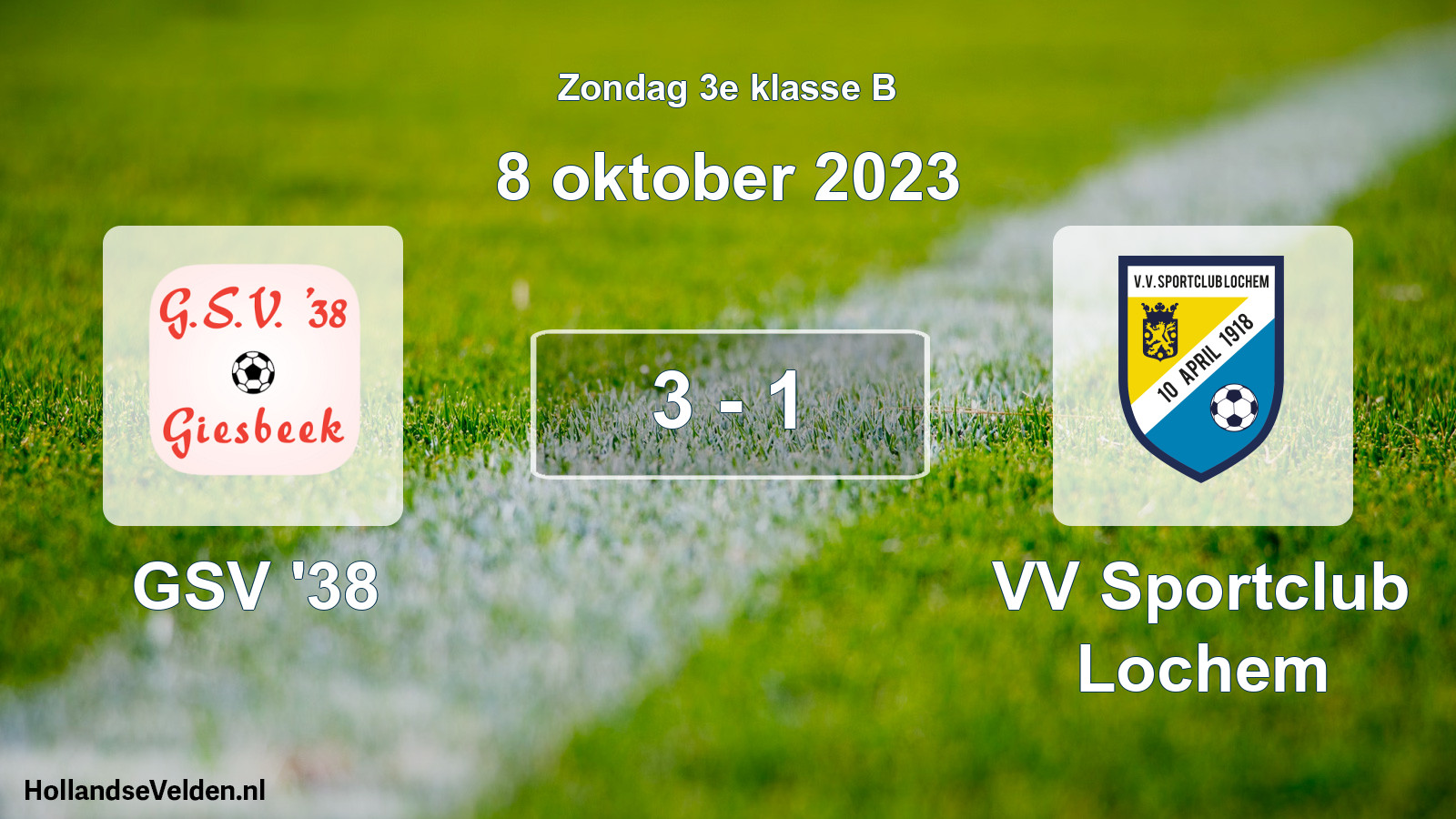 Total number of matches played: GSV '38 - VV Sportclub Lochem 3 - 1 (8 October 2023)