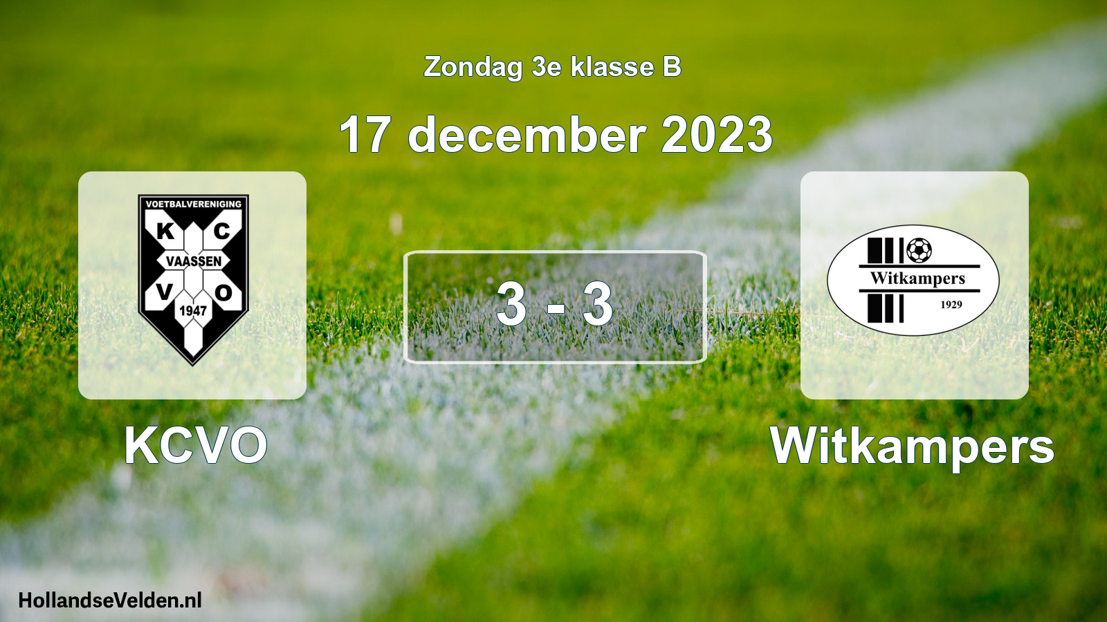 Total number of matches played: KCVO - Witkampers 3 - 3 (17 December 2023)