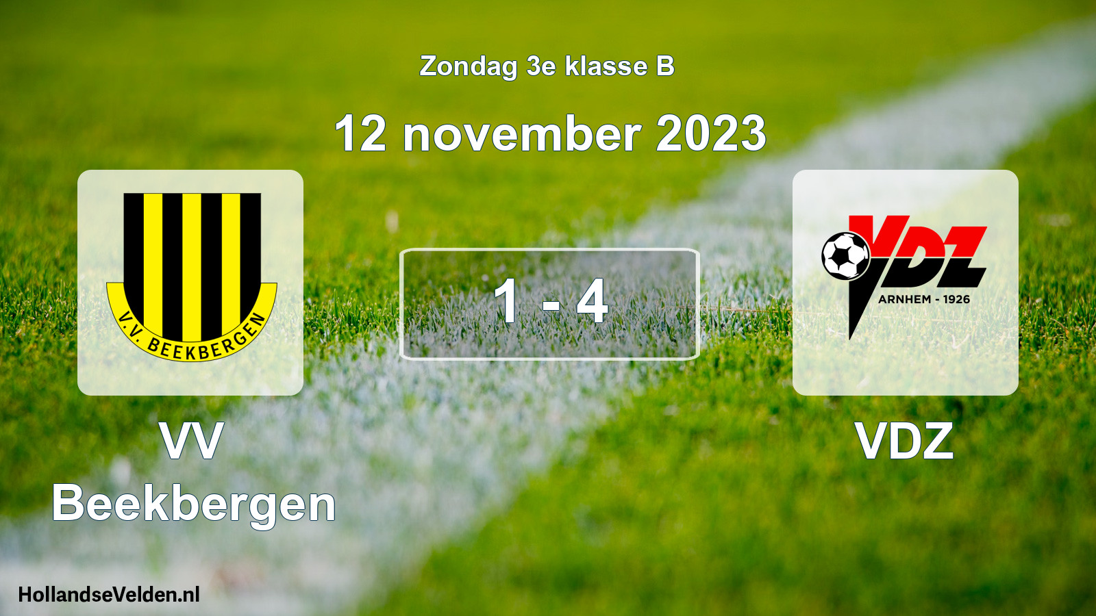 Total number of matches played: VV Beekbergen - VDZ 1 - 4 (12 November 2023)