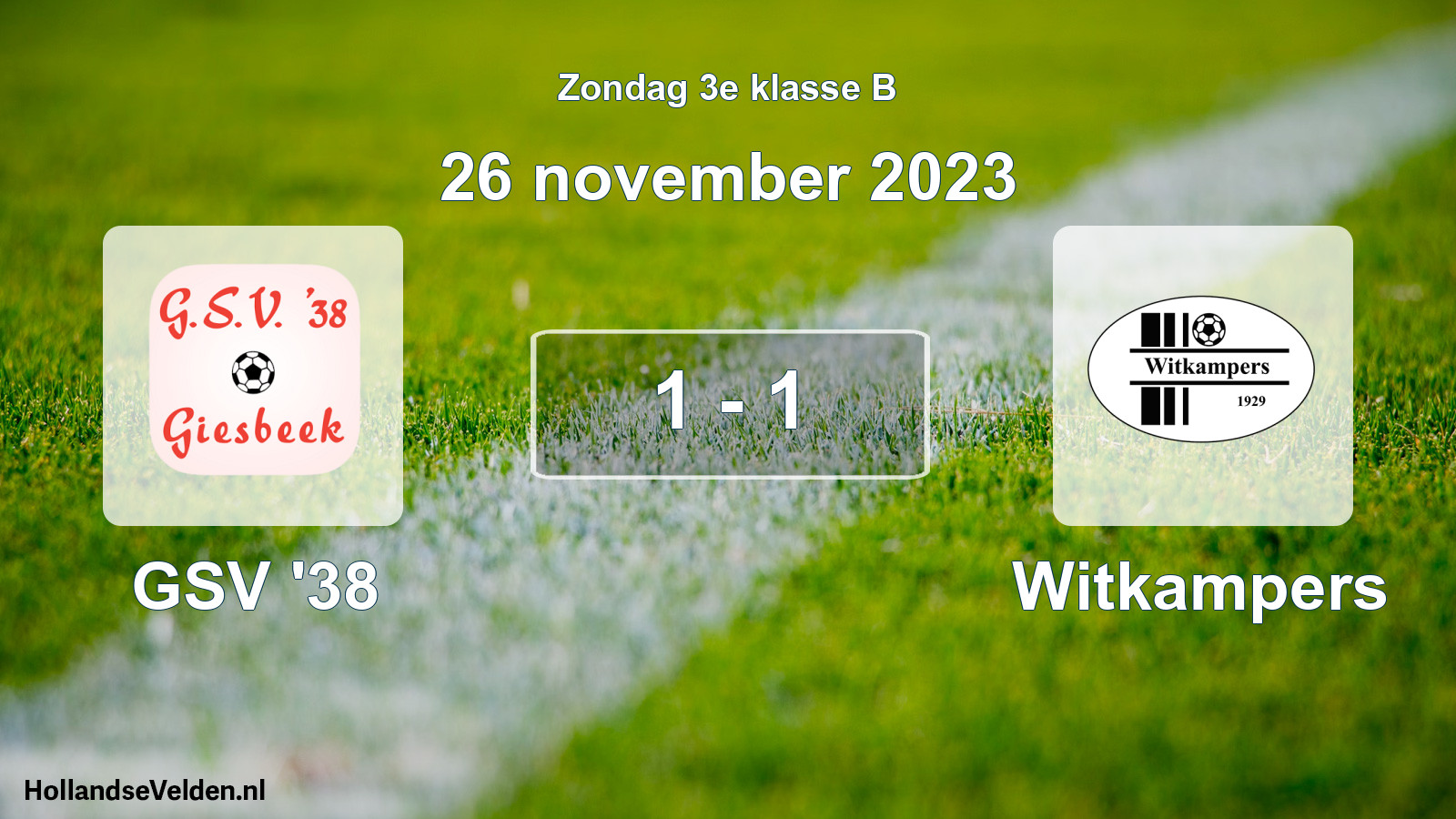 Total number of matches played: GSV '38 - Witkampers 1 - 1 (26 November 2023)