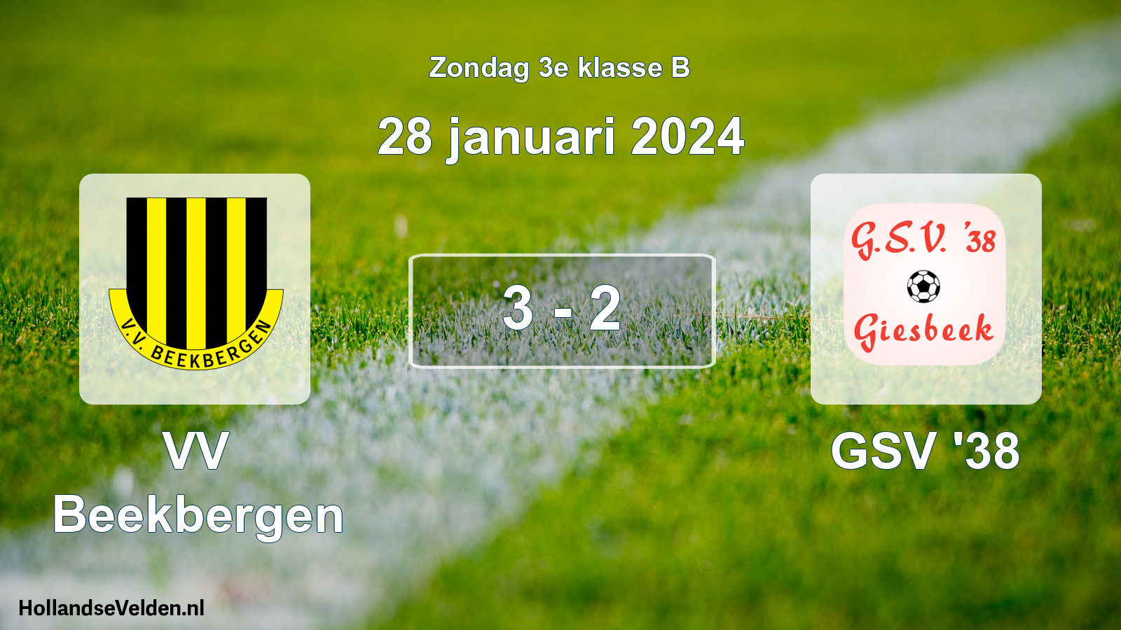 Total number of matches played: VV Beekbergen - GSV '38 3 - 2 (28 January 2024)