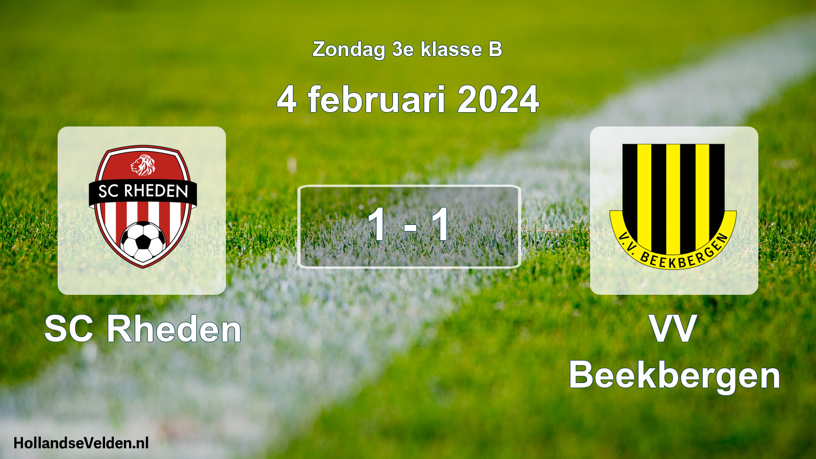 Total number of matches played: SC Rheden - VV Beekbergen 1 - 1 (4 February 2024)