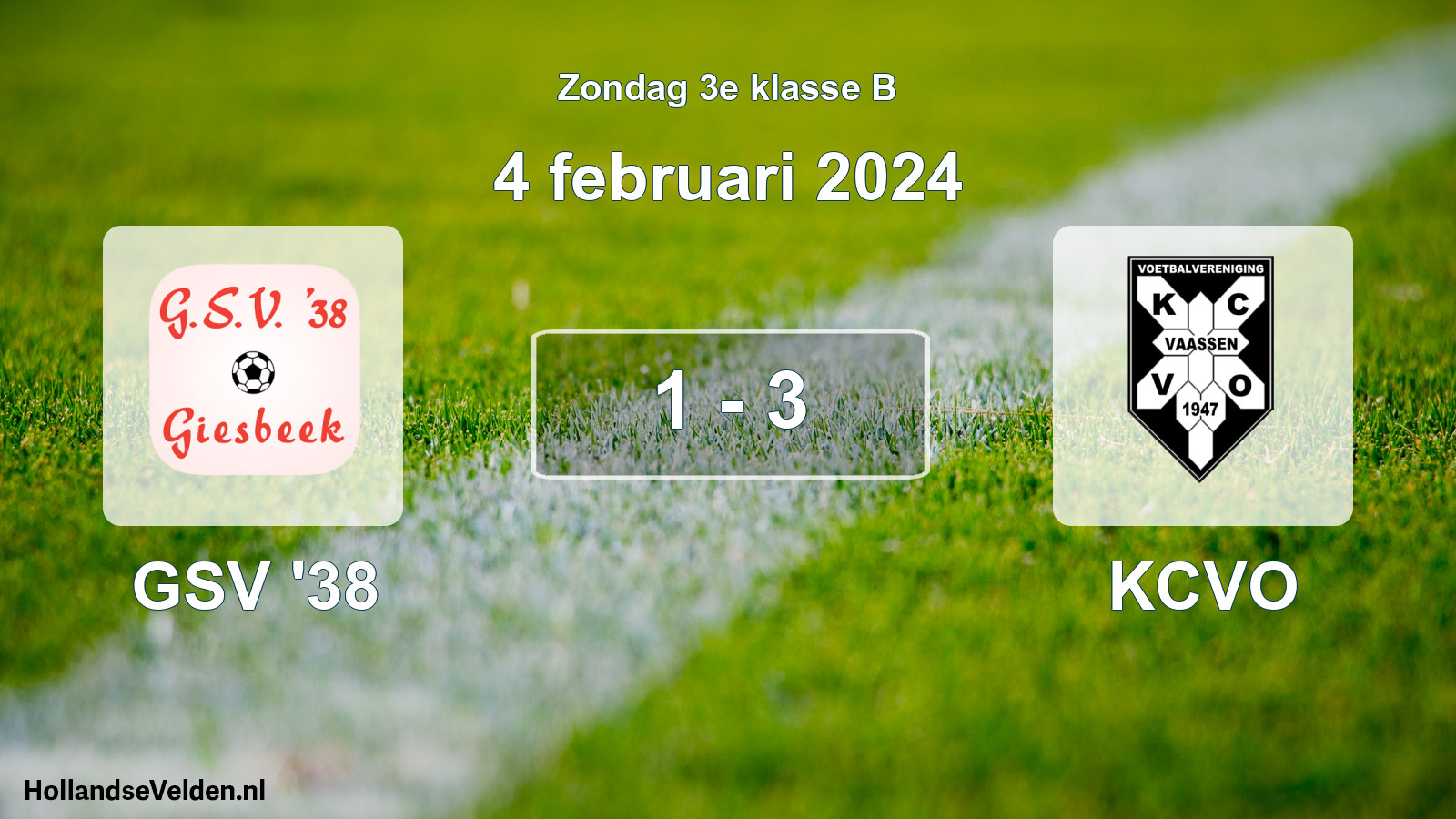 Total number of matches played: GSV '38 - KCVO 1 - 3 (4 February 2024)