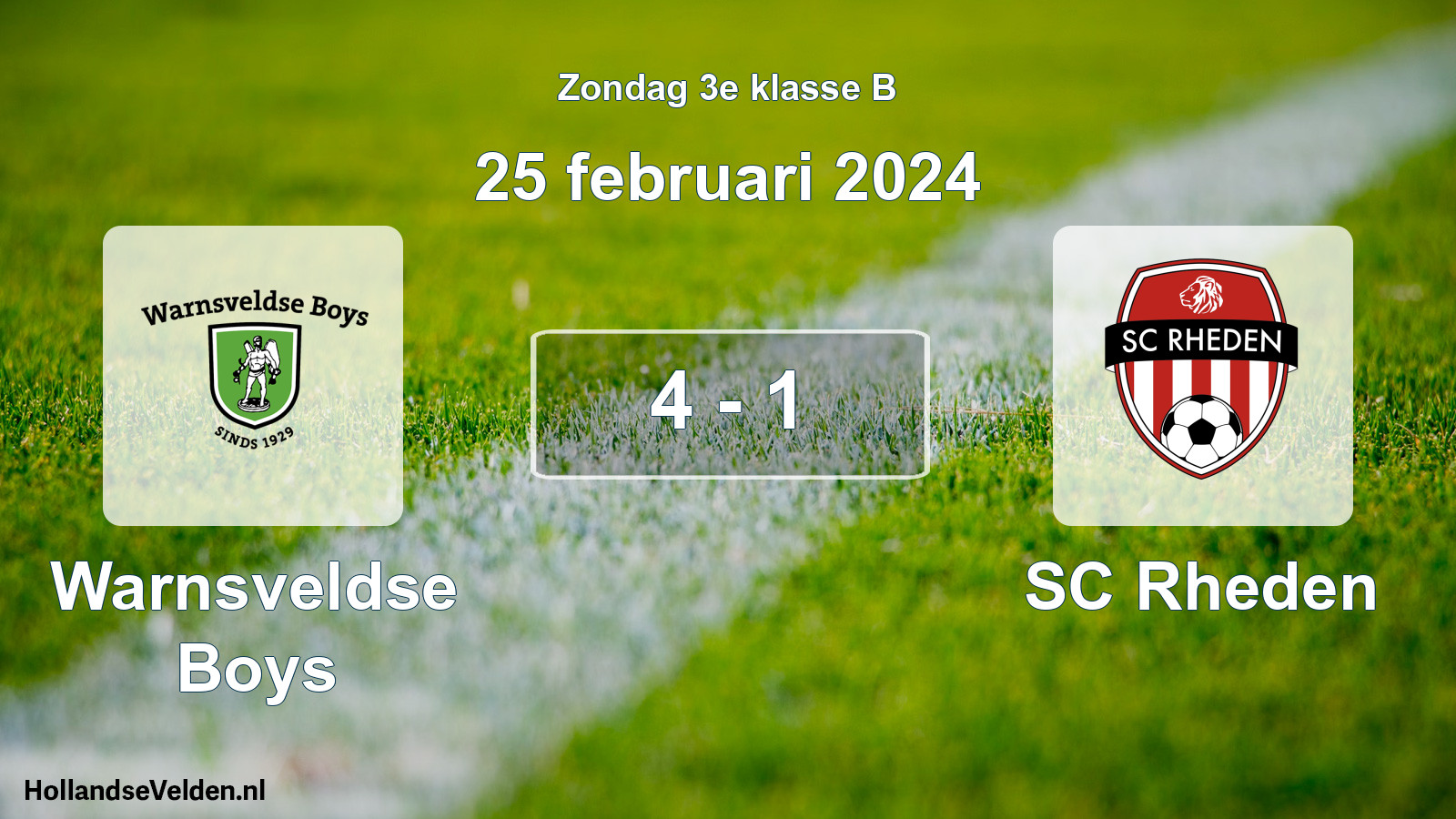 Total number of matches played: Warnsveldse Boys - SC Rheden 4 - 1 (25 February 2024)