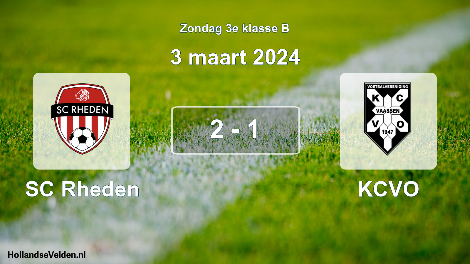 Total number of matches played: SC Rheden - KCVO 2 - 1 (3 March 2024)