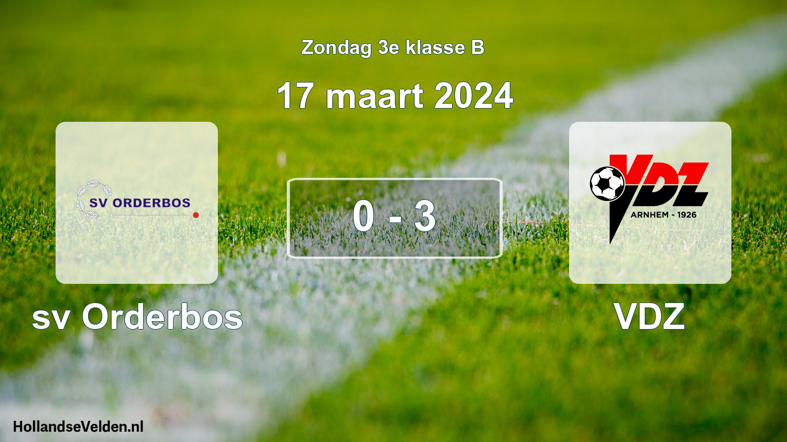 Total number of matches played: sv Orderbos - VDZ 0 - 3 (17 March 2024)