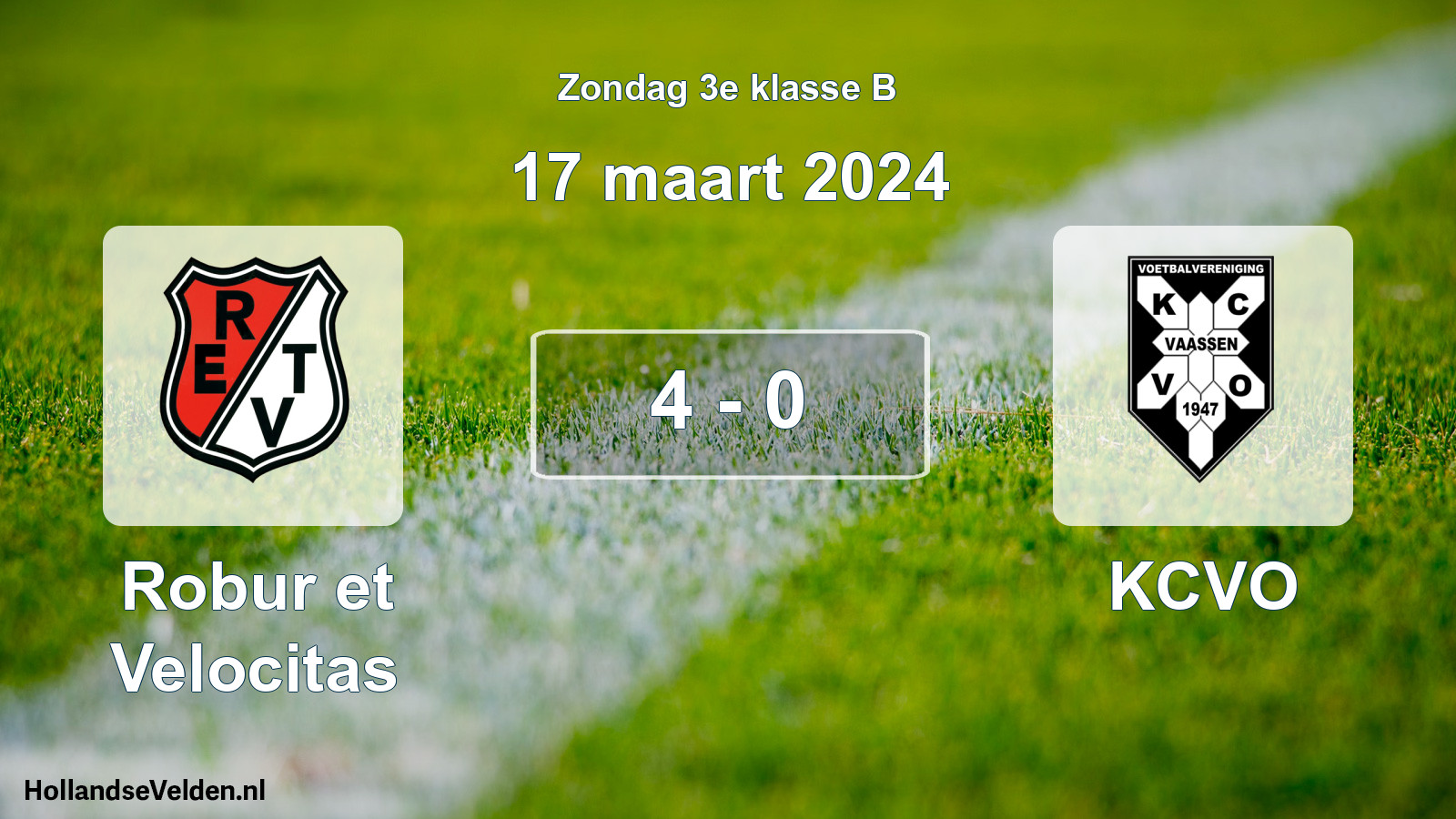 Total number of matches played: Robur et Velocitas - KCVO 4 - 0 (17 March 2024)