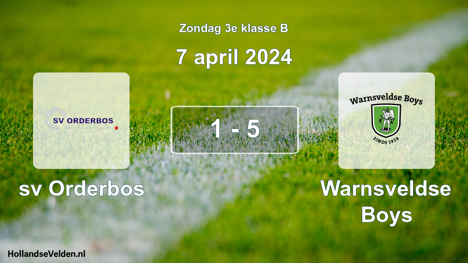 Total number of matches played: sv Orderbos - Warnsveldse Boys 1 - 5 (7 April 2024)