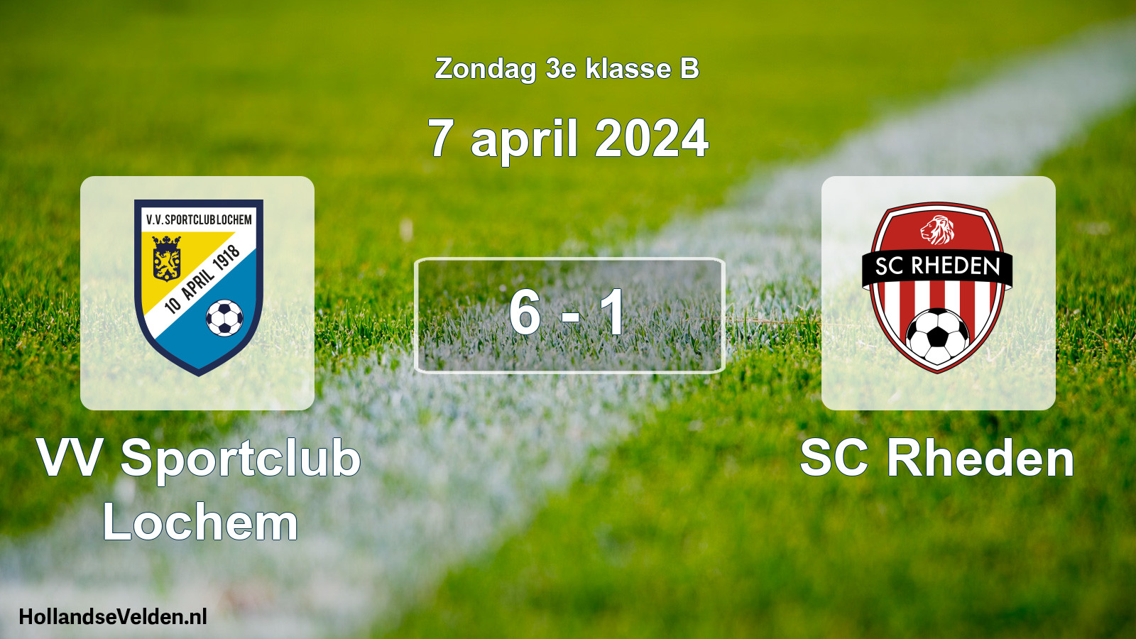 Total number of matches played: VV Sportclub Lochem - SC Rheden 6 - 1 (7 April 2024)