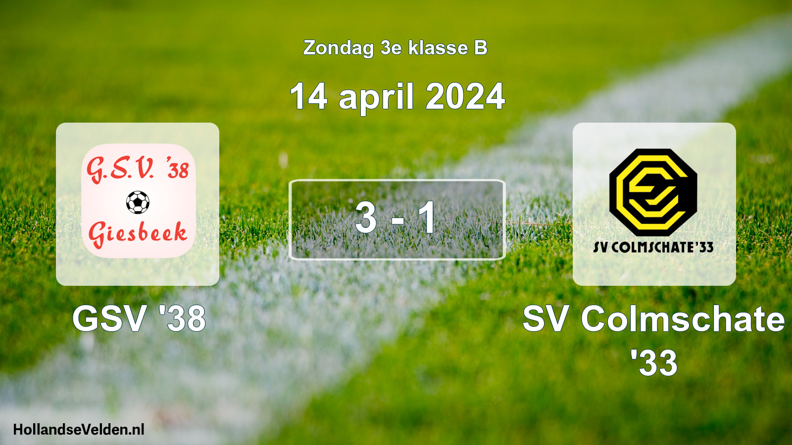 Total number of matches played: GSV '38 - SV Colmschate '33 3 - 1 (14 April 2024)