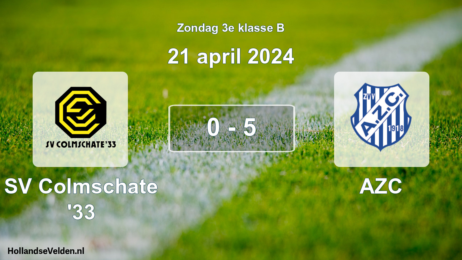 Total number of matches played: SV Colmschate '33 - AZC 0 - 5 (21 April 2024)