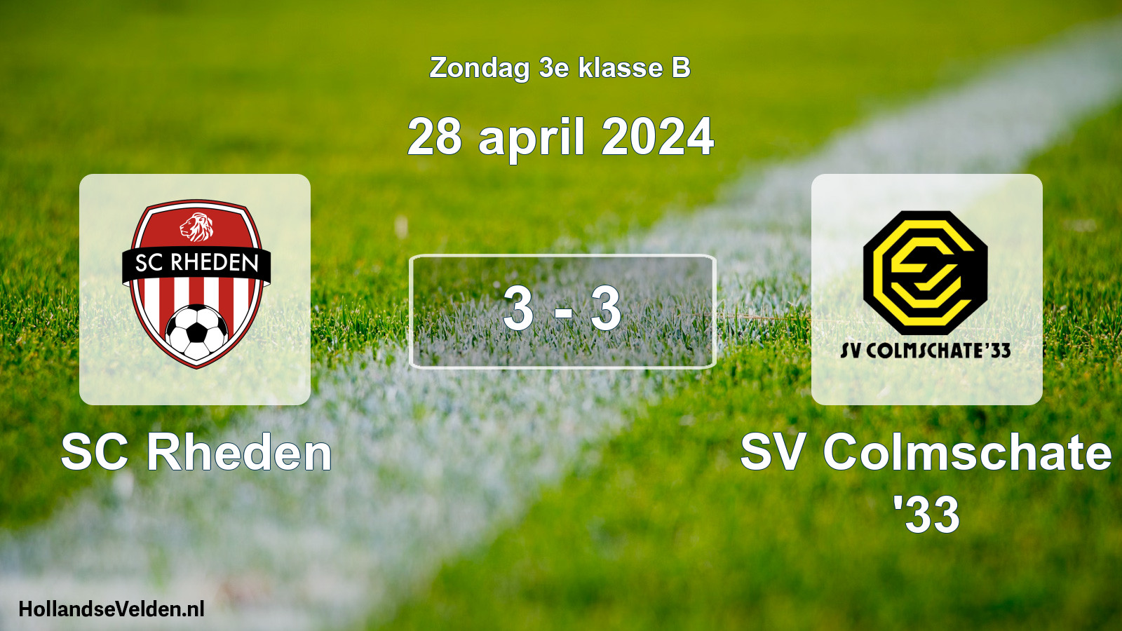 Total number of matches played: SC Rheden - SV Colmschate '33 3 - 3 (28 April 2024)