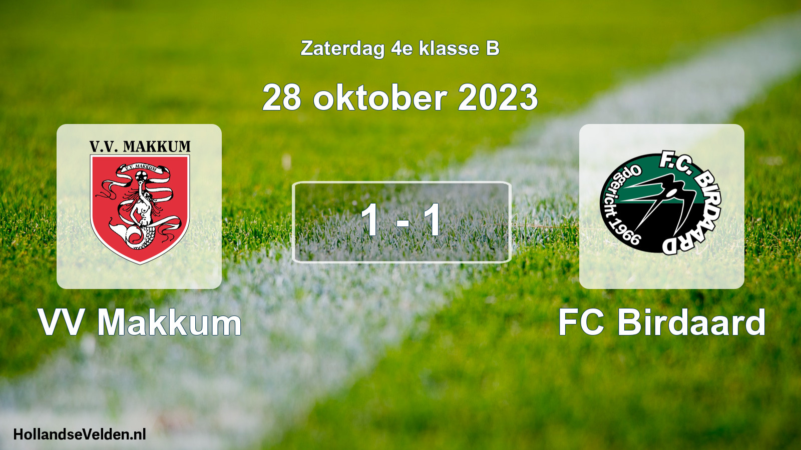 Total number of matches played: VV Makkum - FC Birdaard 1 - 1 (28 October 2023)