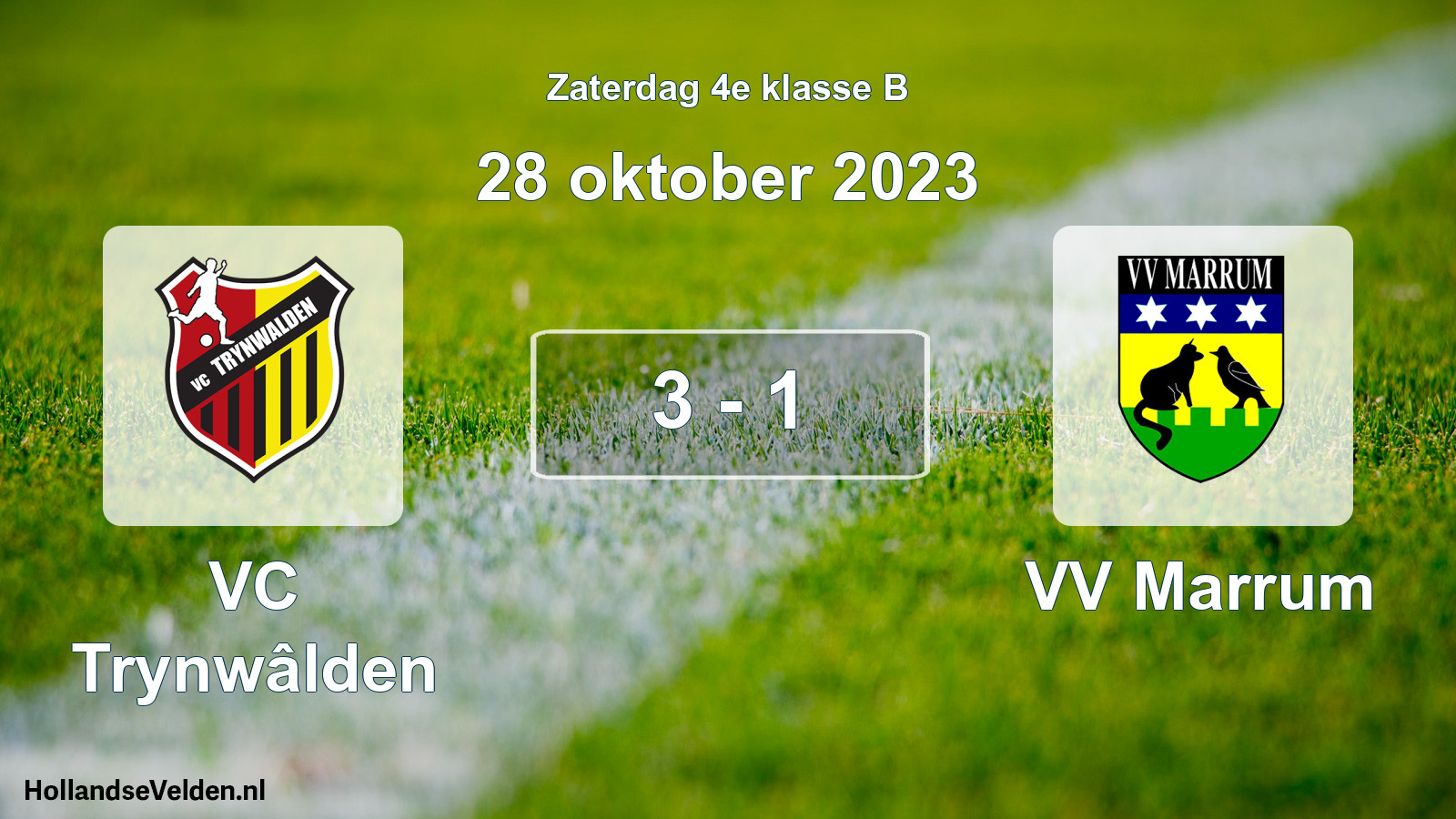Total number of matches played: VC Trynwâlden - VV Marrum 3 - 1 (28 October 2023)