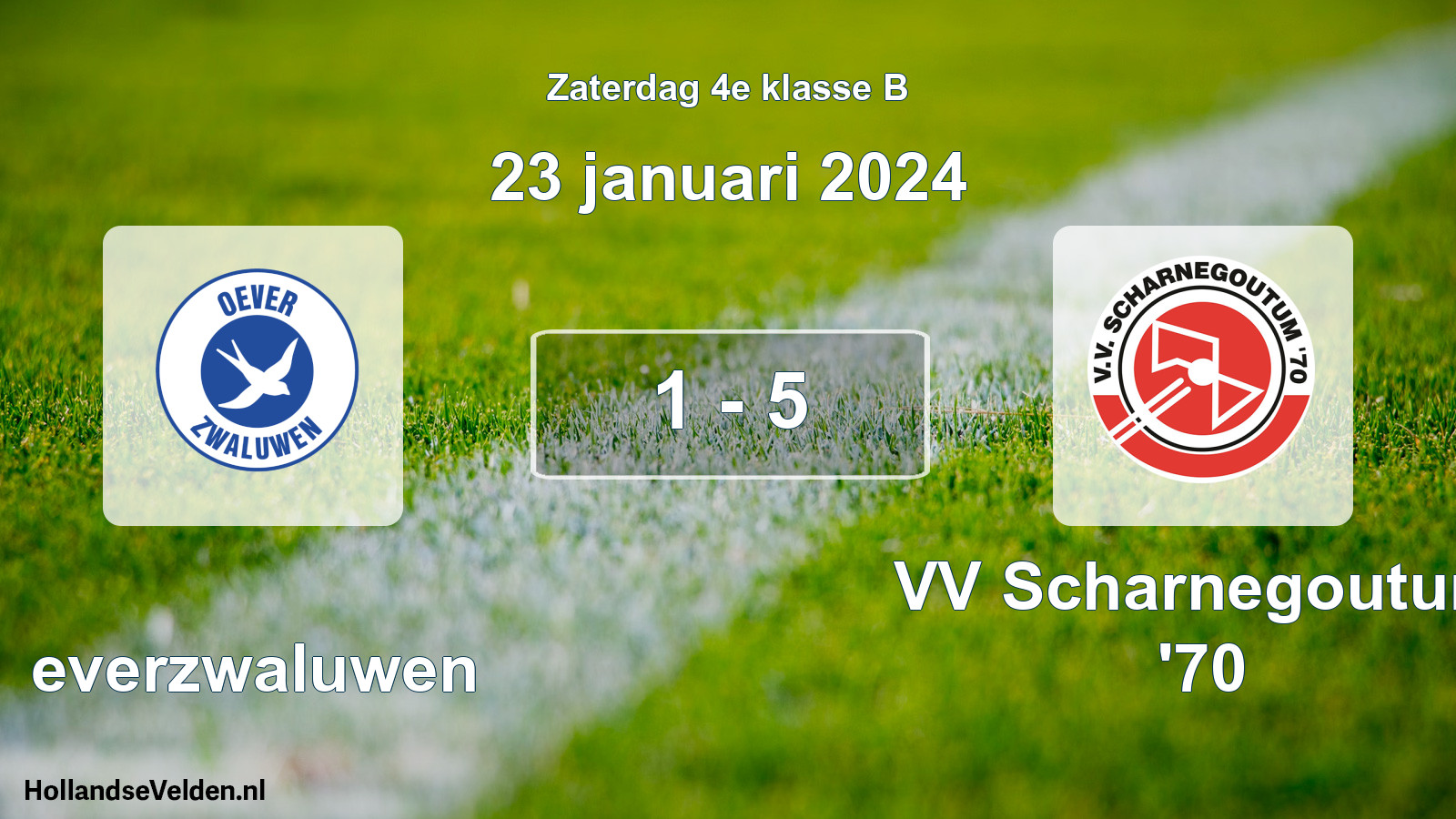 Total number of matches played: Oeverzwaluwen - VV Scharnegoutum '70 1 - 5 (23 January 2024)