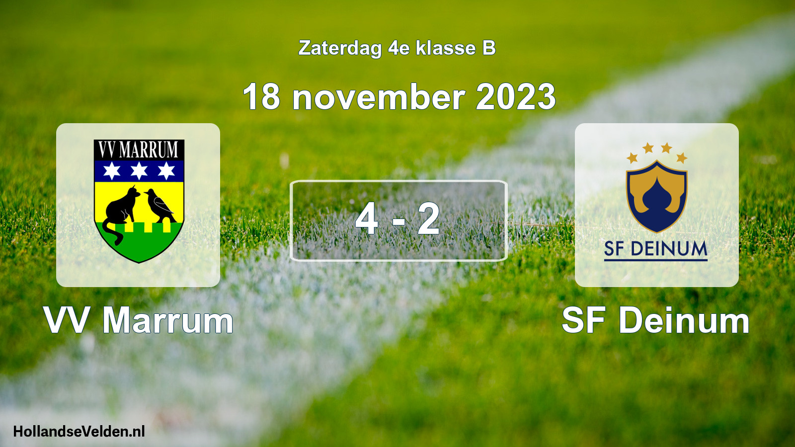 Total number of matches played: VV Marrum - SF Deinum 4 - 2 (18 November 2023)