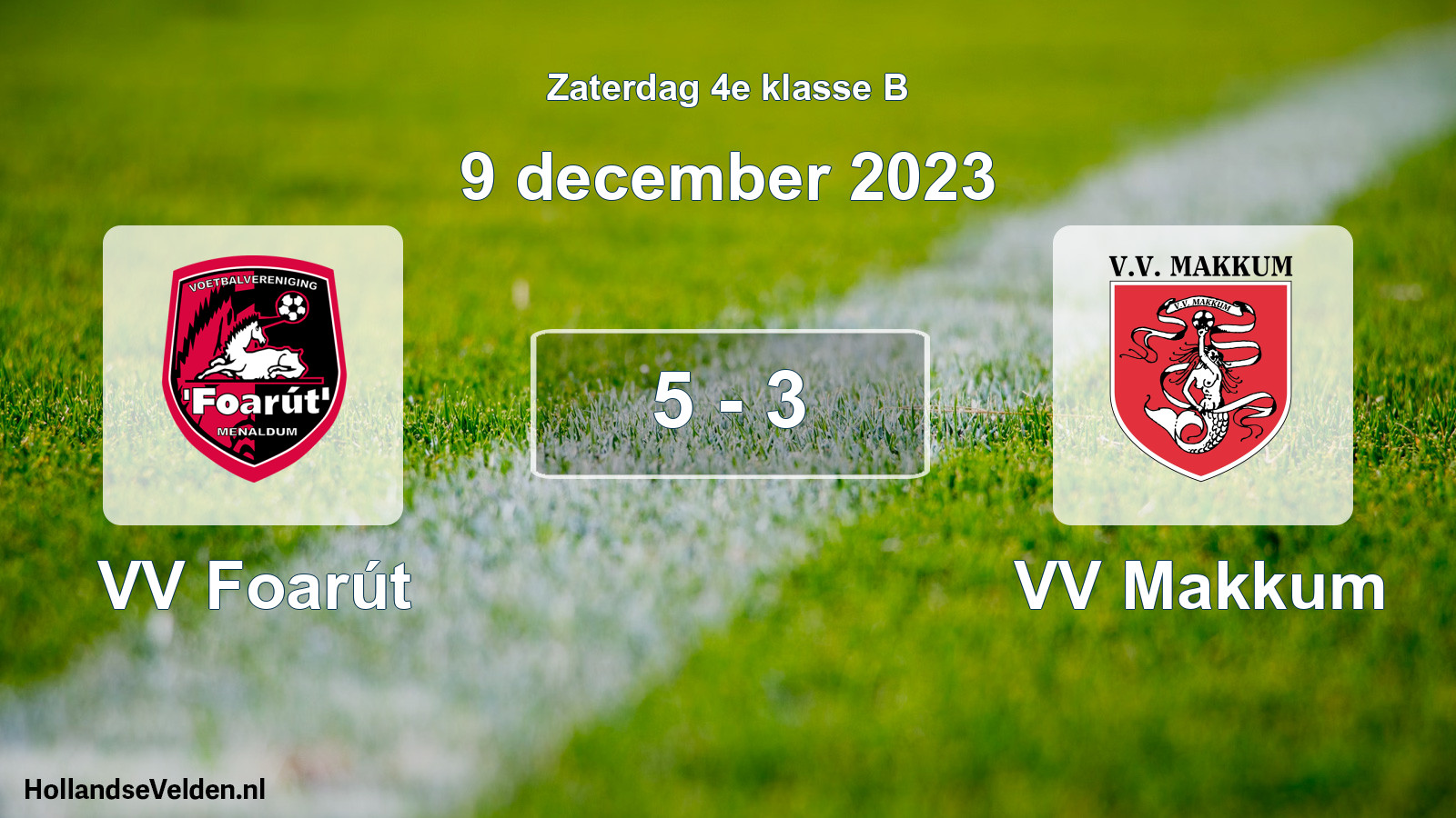 Total number of matches played: VV Foarút - VV Makkum 5 - 3 (9 December 2023)
