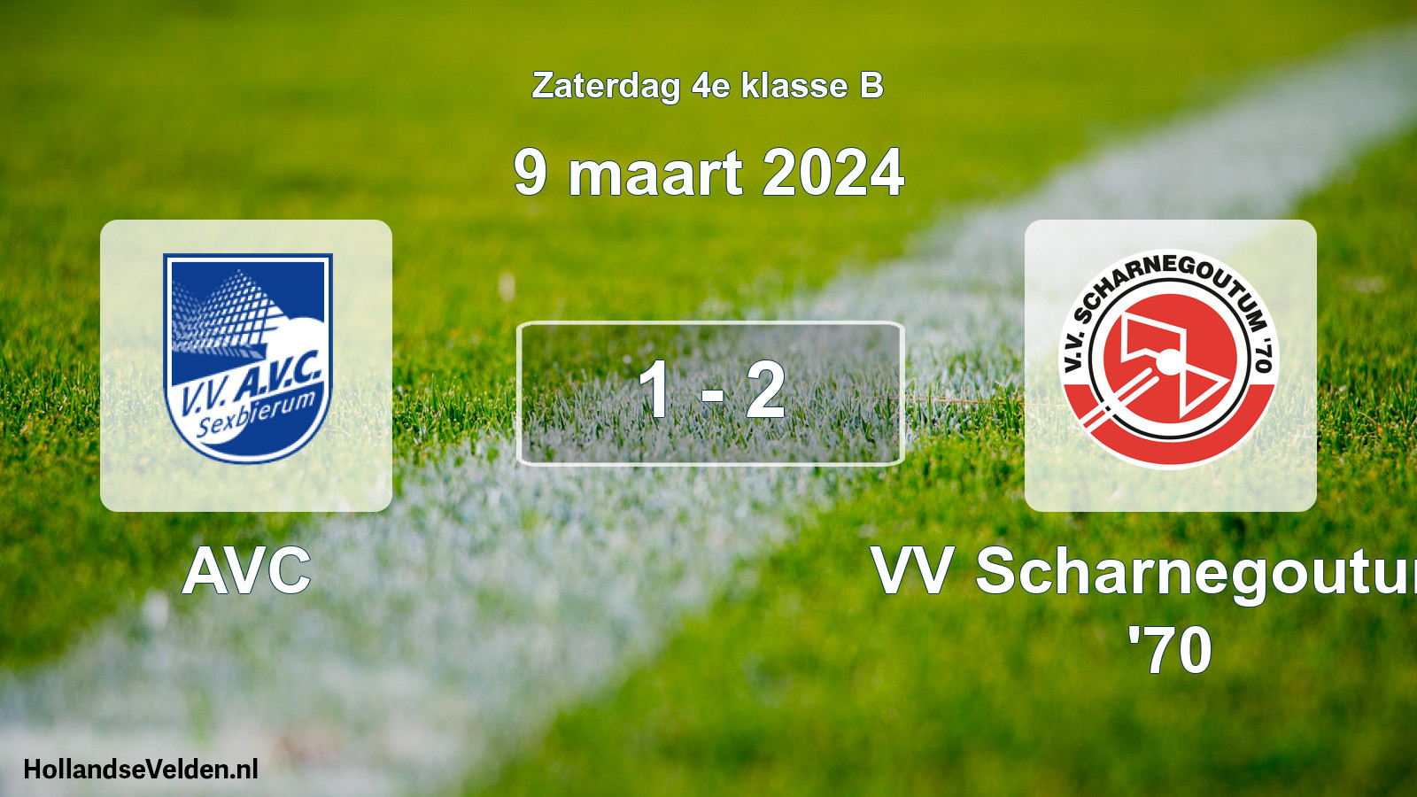 Total number of matches played: AVC - VV Scharnegoutum '70 1 - 2 (9 March 2024)