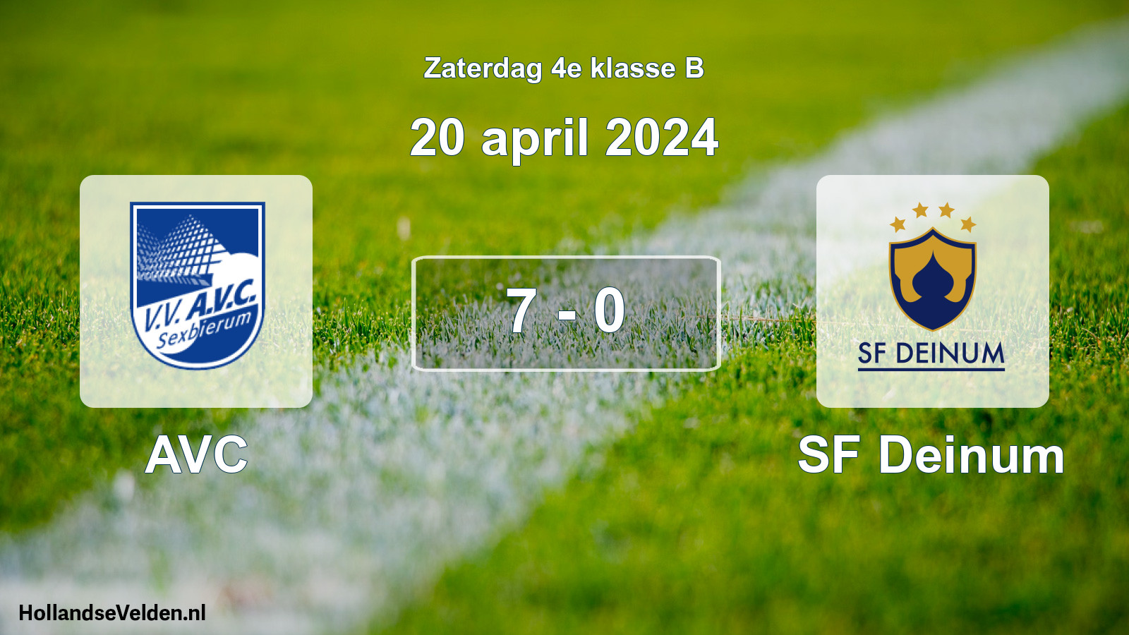 Total number of matches played: AVC - SF Deinum 7 - 0 (20 April 2024)