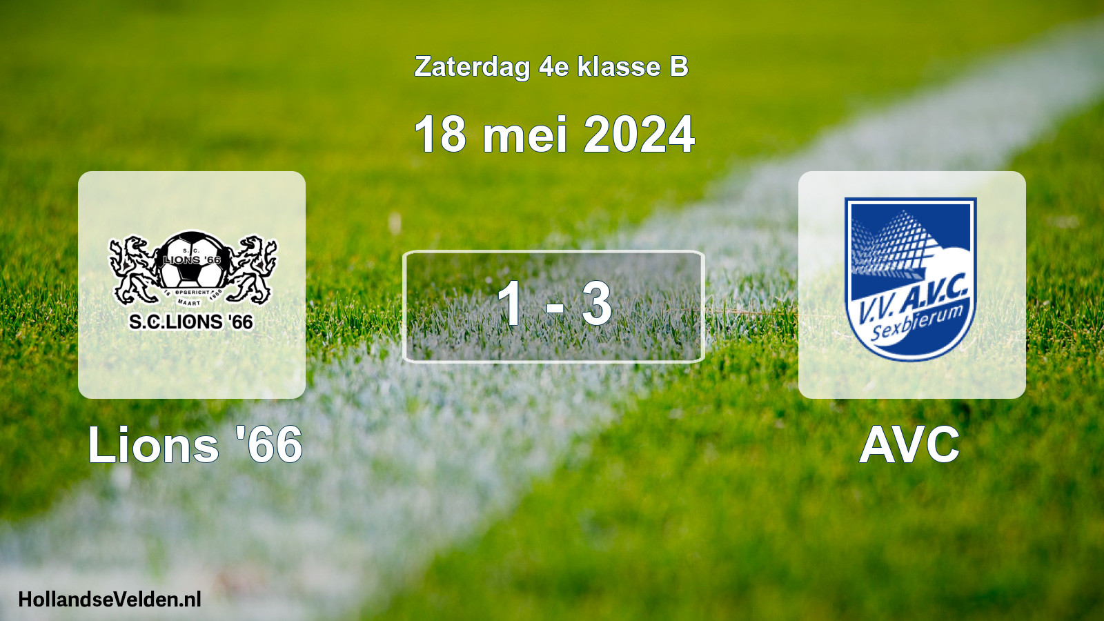 Total number of matches played: Lions '66 - AVC 1 - 3 (18 May 2024)