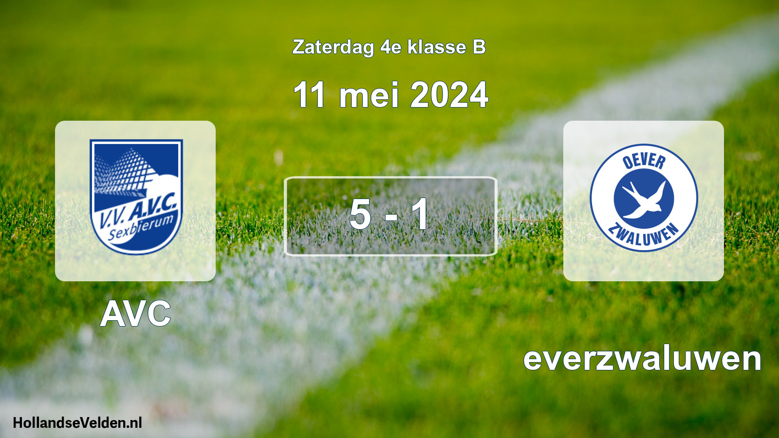 Total number of matches played: AVC - Oeverzwaluwen 5 - 1 (11 May 2024)