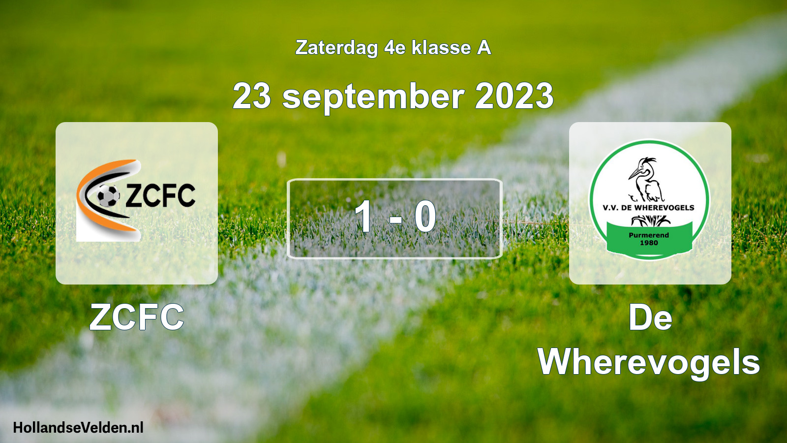 Total number of matches played: ZCFC - De Wherevogels 1 - 0 (23 September 2023)