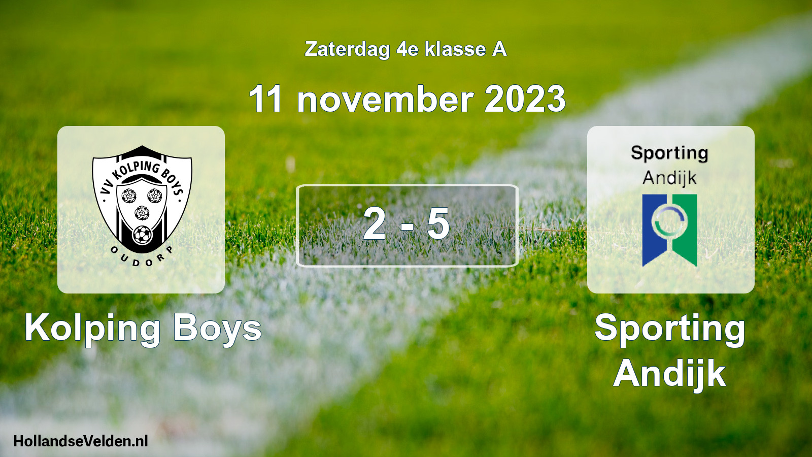 Total number of matches played: Kolping Boys - Sporting Andijk 2 - 5 (11 November 2023)